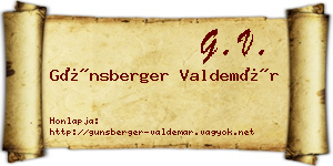 Günsberger Valdemár névjegykártya